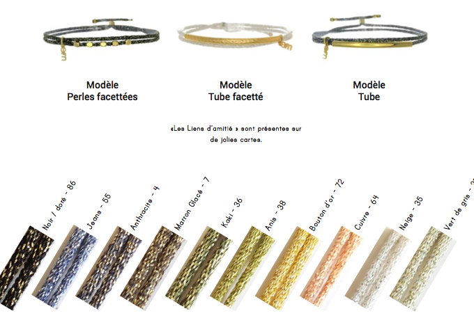 Lien d'amitié - modèle perles
