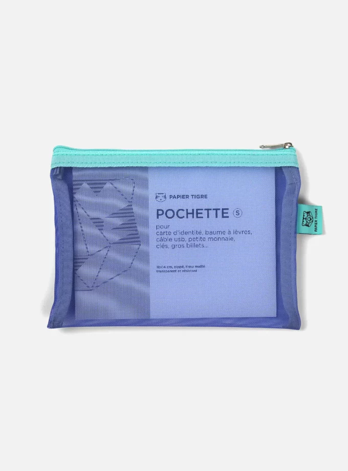 Pochette Mesh S - Aqua - Papier Tigre