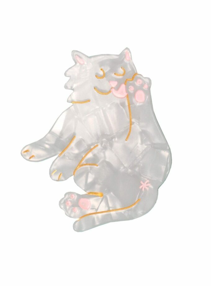 Pince à cheveux Chat Blanc
