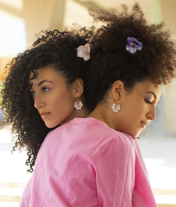 Pince à cheveux Pensée Rose