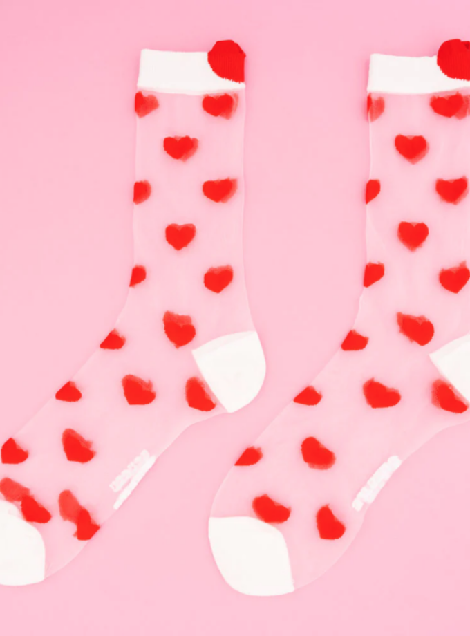 Chaussettes transparentes Coeur