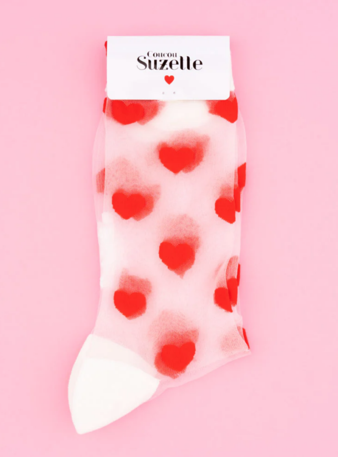 Chaussettes transparentes Coeur