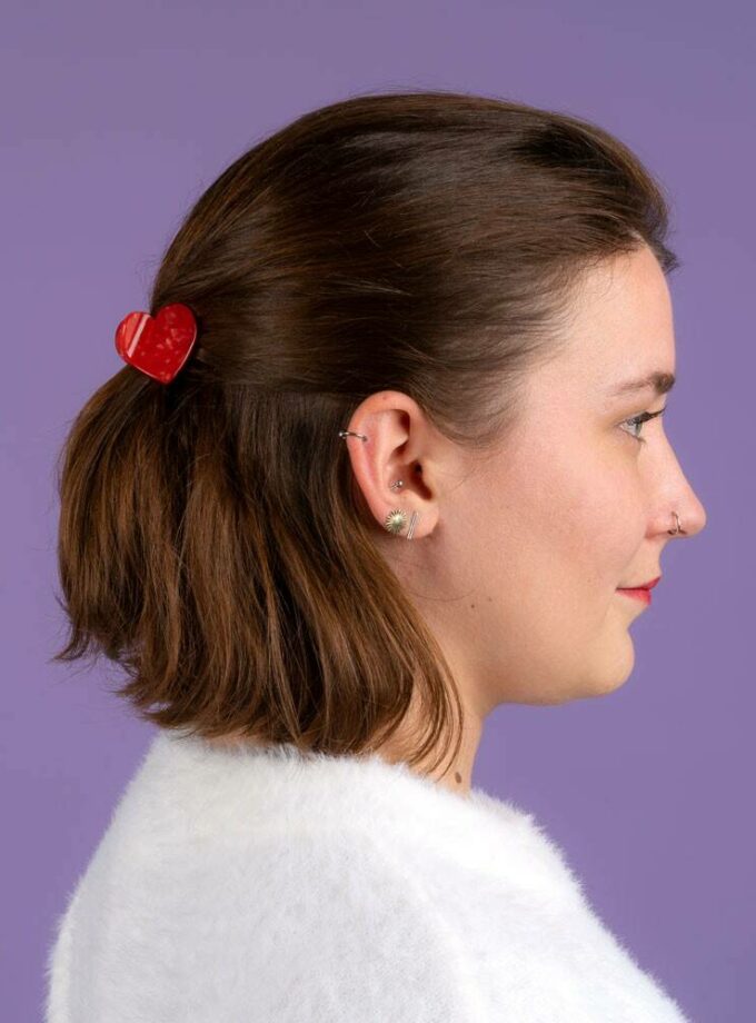 Mini pince à cheveux Coeur - Rouge