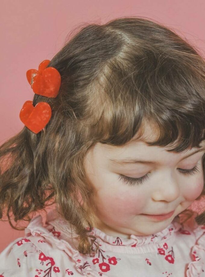 Mini pince à cheveux Coeur - Rouge