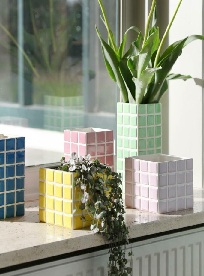 Cache pot Tile lilas