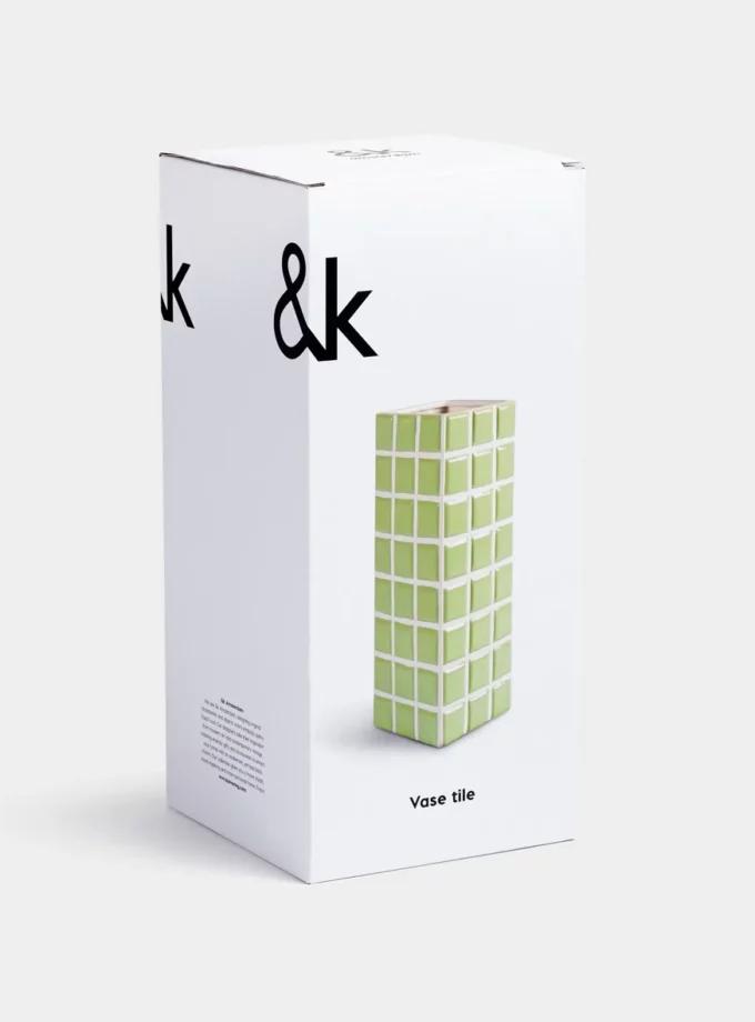 Vase Tile en dolomie vert