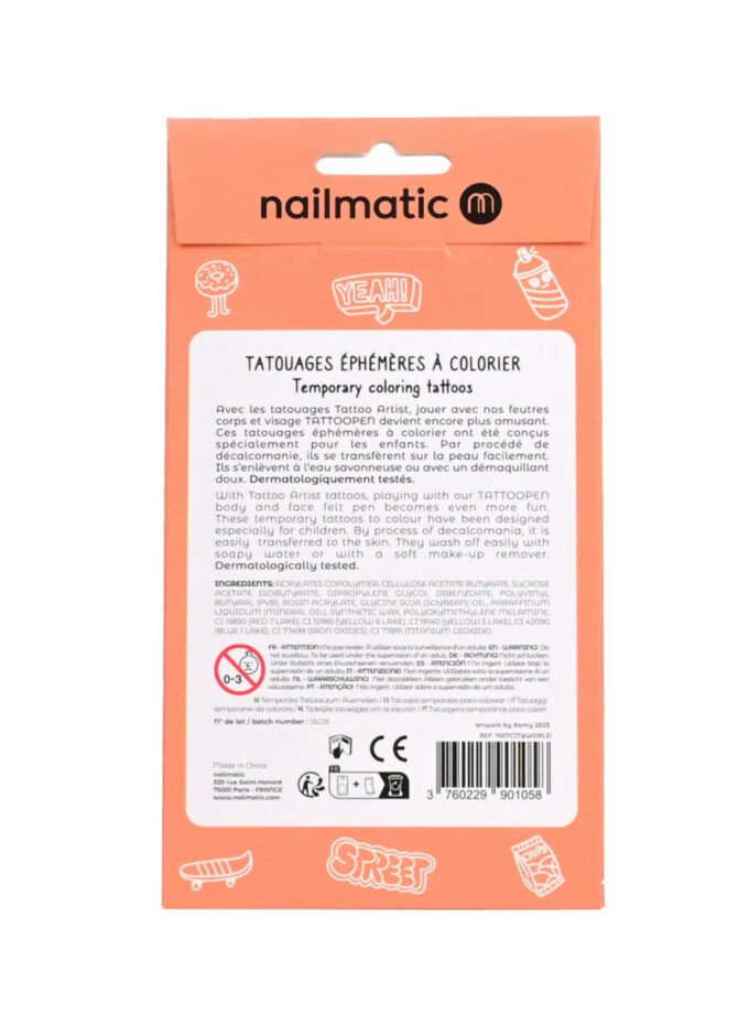 12 Tatouages à colorier - City World - Nailmatic
