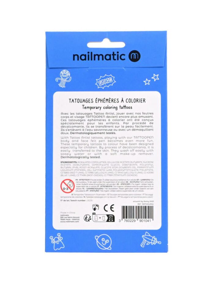 12 Tatouages à colorier - Galaxy