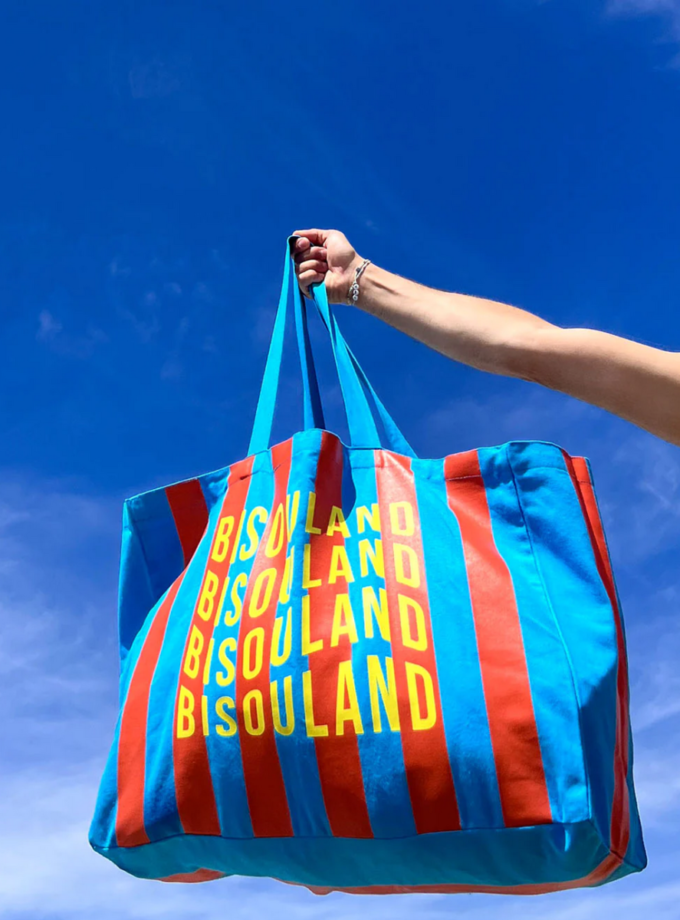 Cabas Bisouland print jaune - Mathilde Cabanas