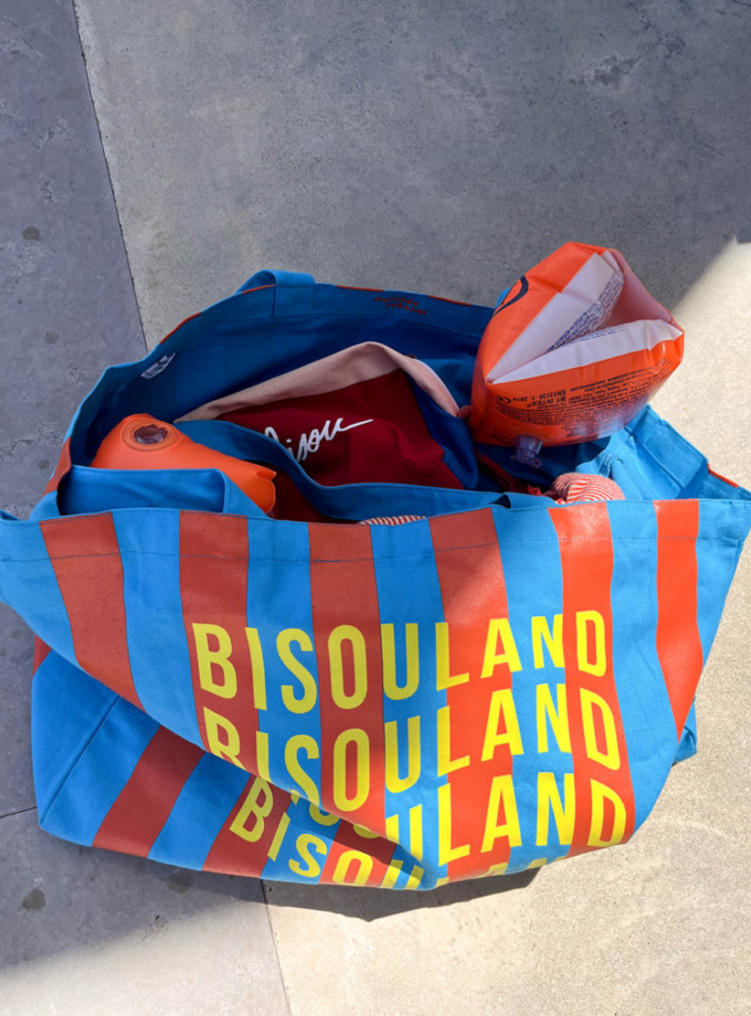 Cabas Bisouland print jaune - Mathilde Cabanas