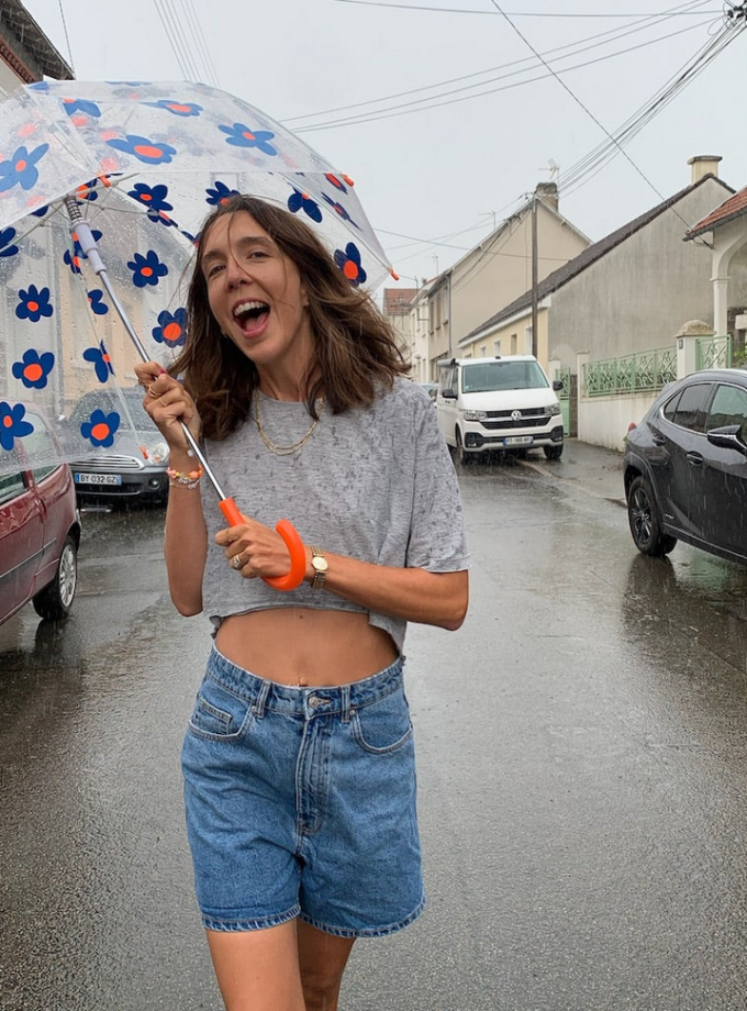 Parapluie fleurs bleues adulte MC x Bonjour Georges - Mathilde Cabanas