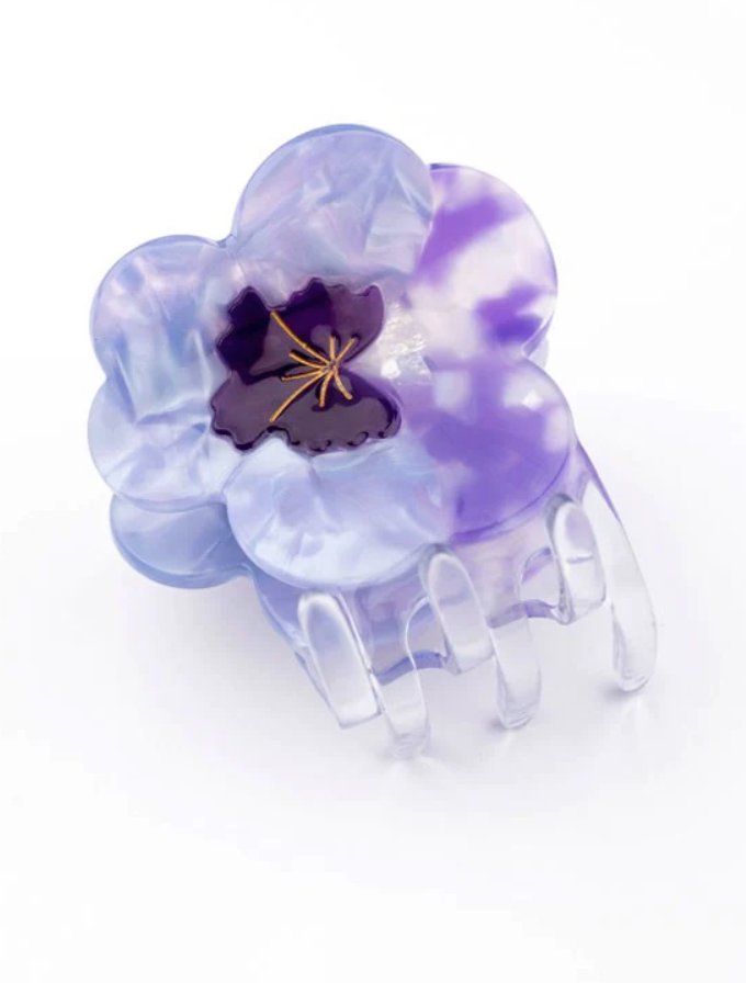 Pince à cheveux pensée mauve