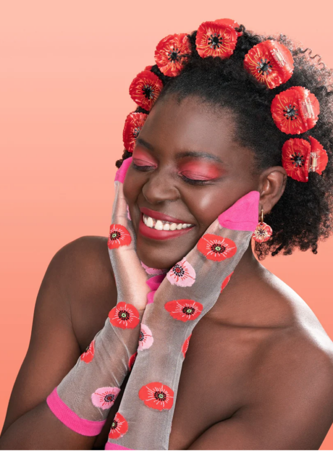 Pince à cheveux coquelicot