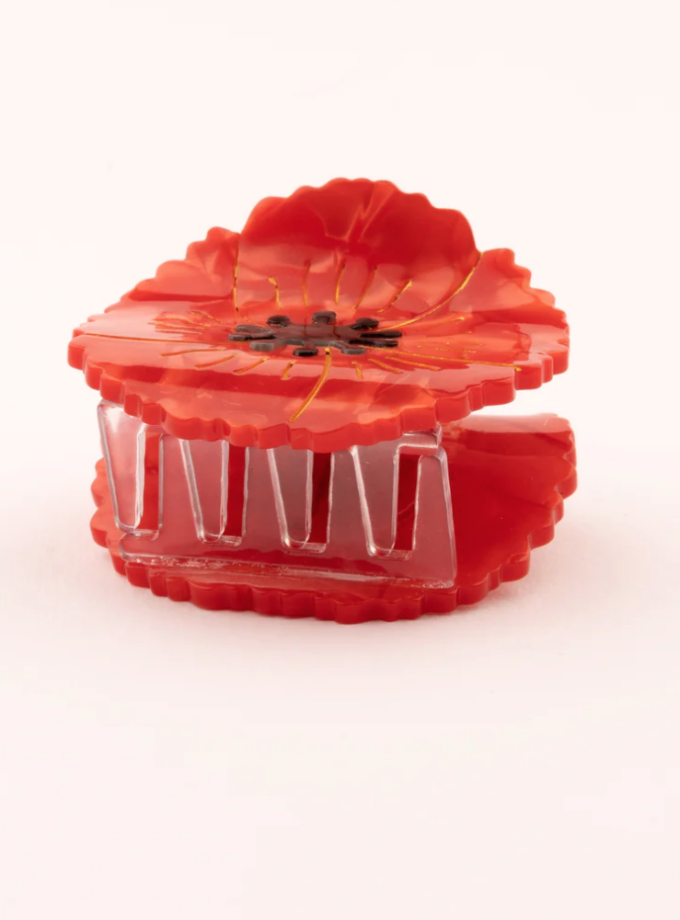 Pince à cheveux coquelicot