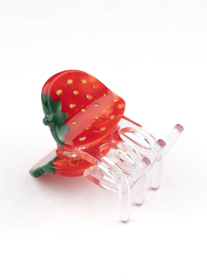 Mini pince à cheveux fraise