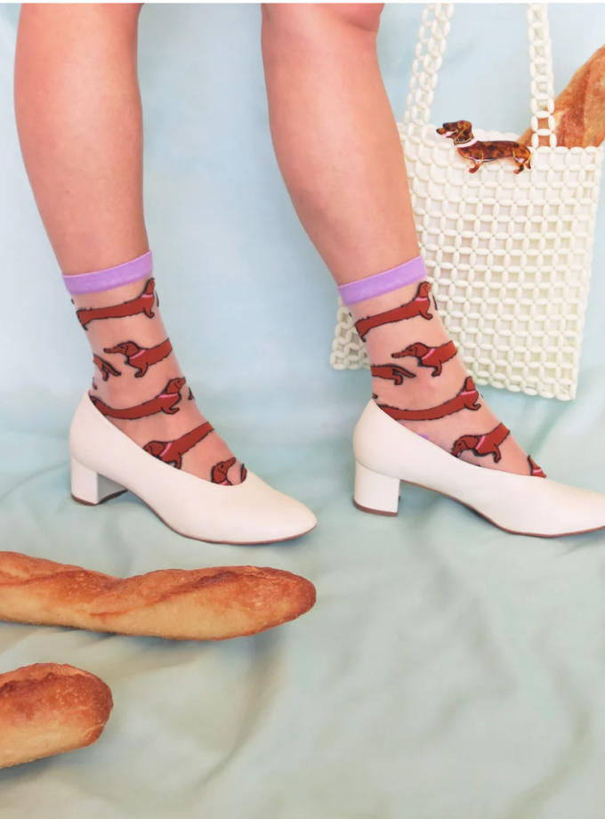 Chaussettes transparentes Teckel