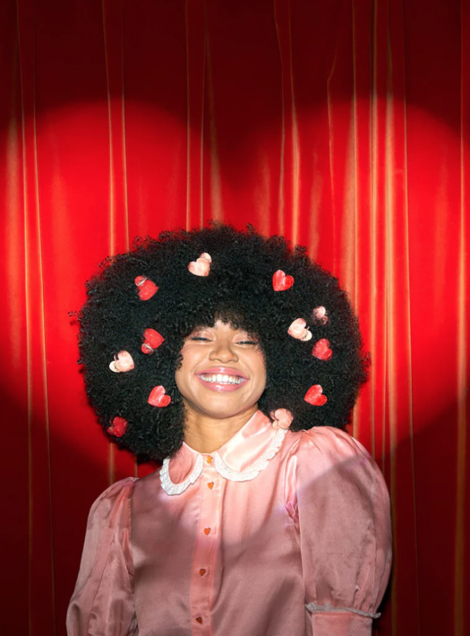 Mini pince à cheveux Coeur - Rose