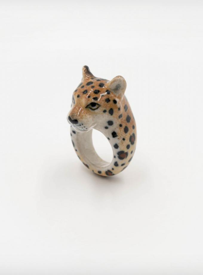 Bague  - Guépard porcelaine