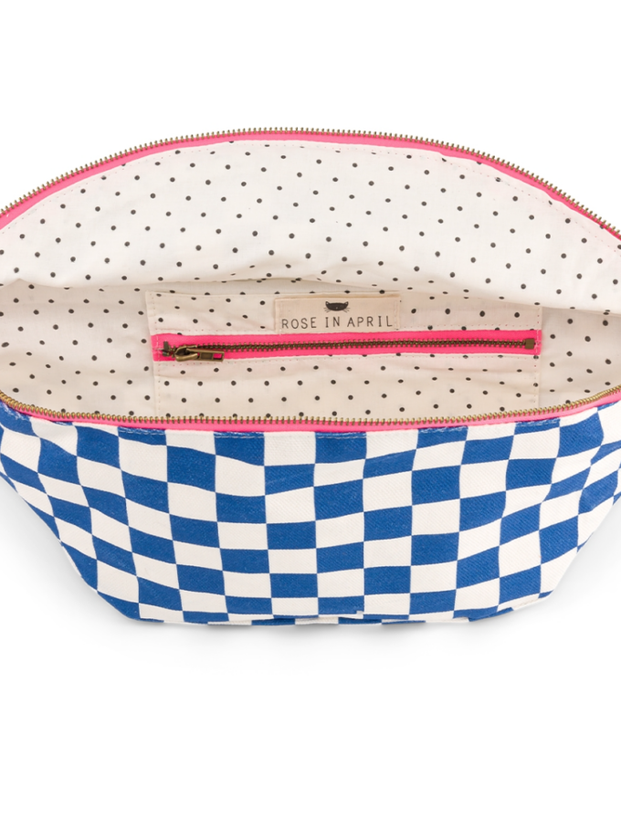 Sac banane damier - bleu