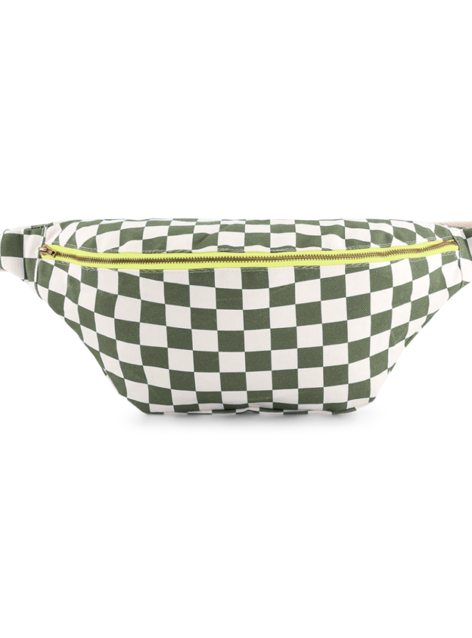 Sac banane damier - kaki