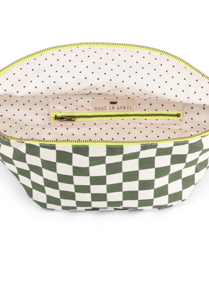 Sac banane damier - kaki