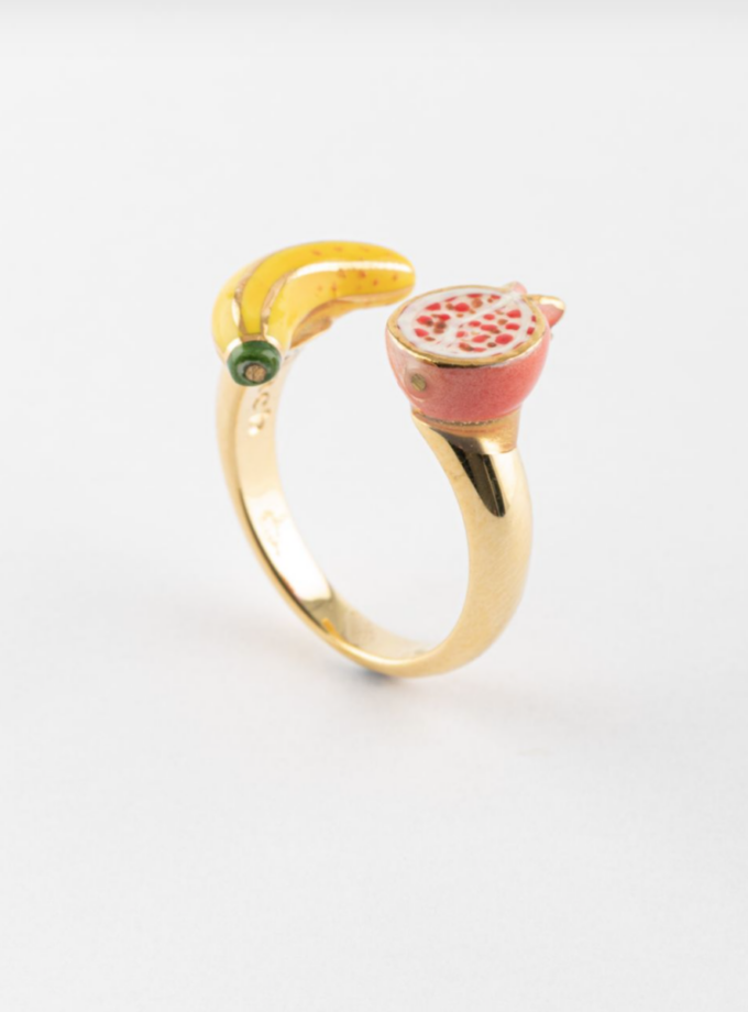 Bague Face To Face porcelaine - Banane Grenade