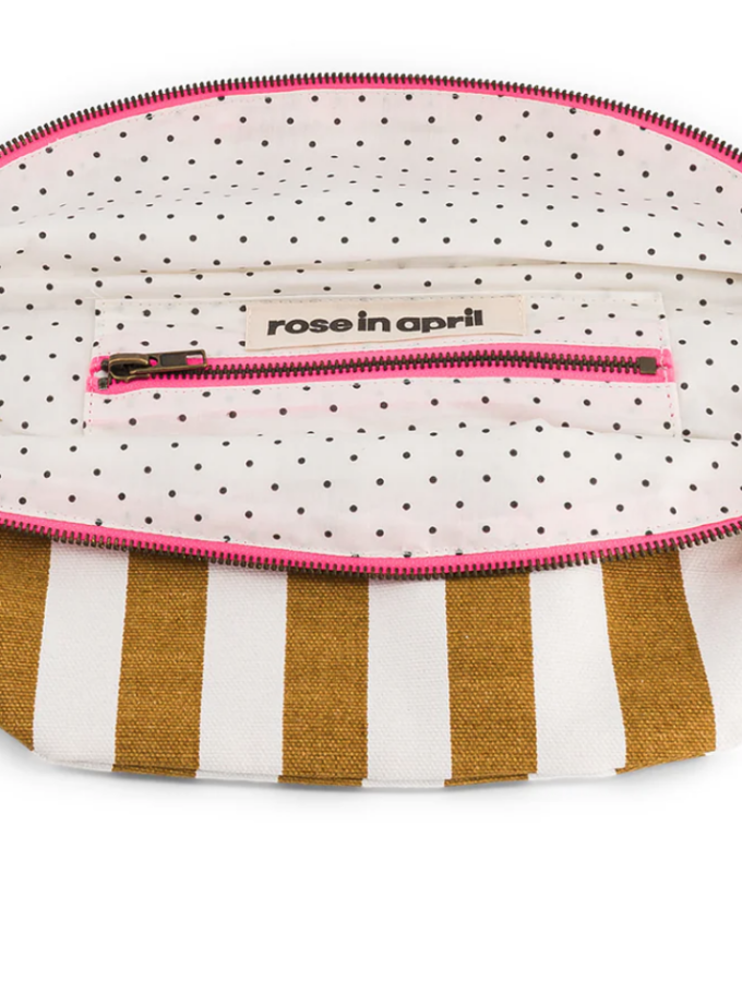 Sac banane Rayures Ecru & Caramel