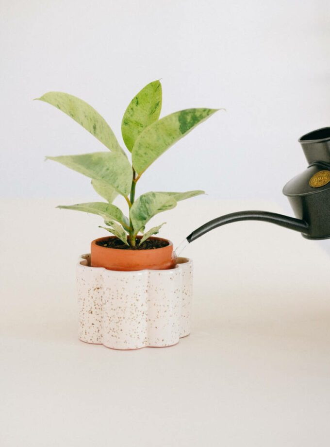 Pot autonome Paula - Blanc grainé