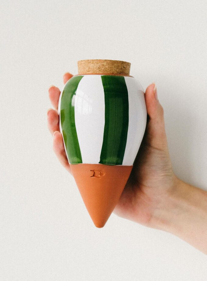 Olla hydratante - Rayé vert et blanc