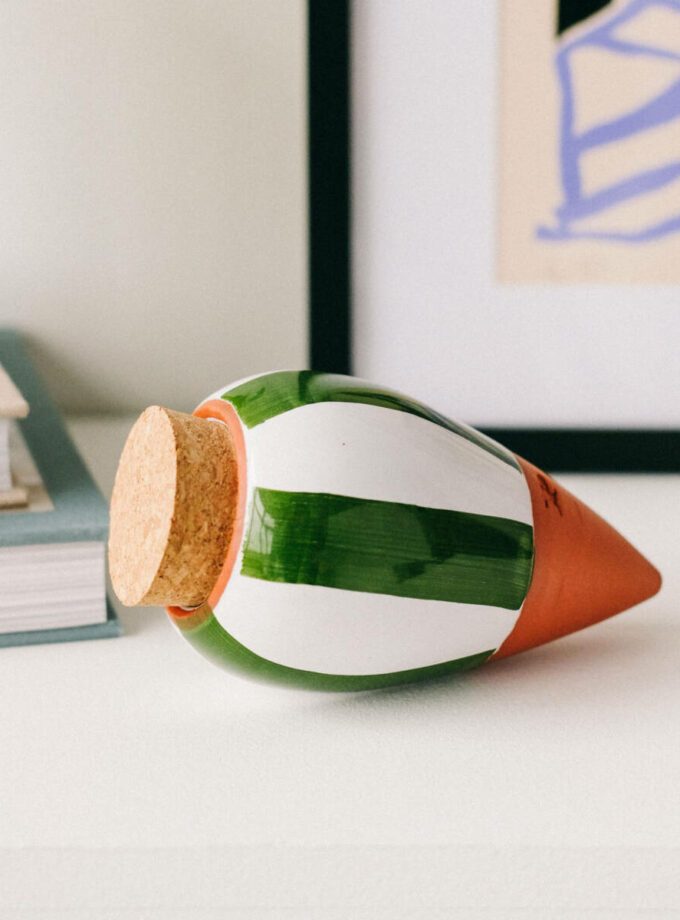 Olla hydratante - Rayé vert et blanc