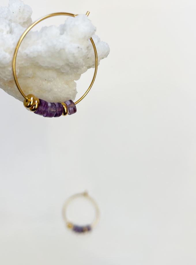 Créoles Suzie perles d'améthyste