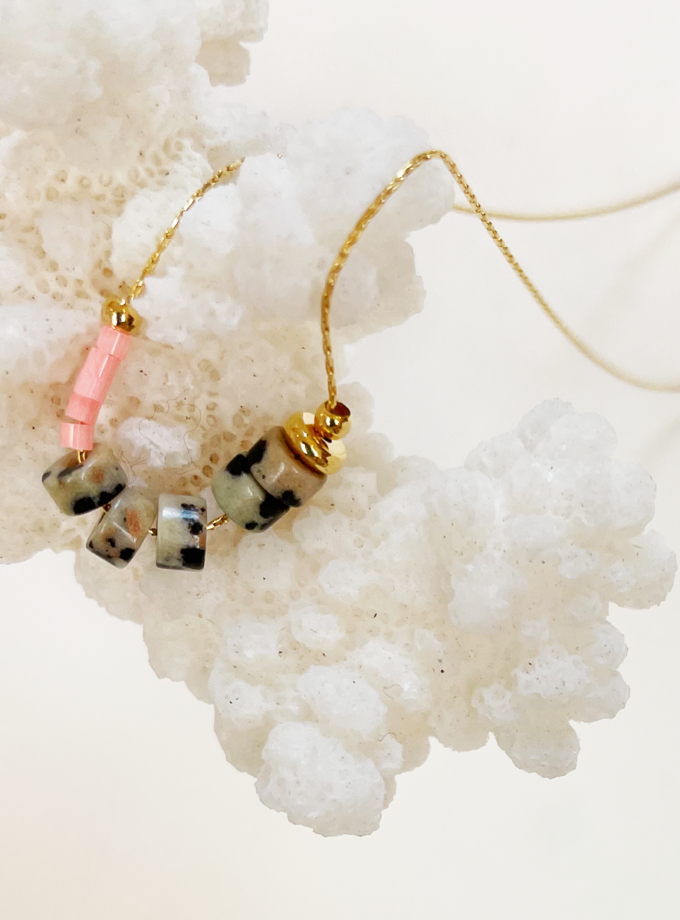 Collier Ella perles Jaspe dalmatienne et miyuki malabar