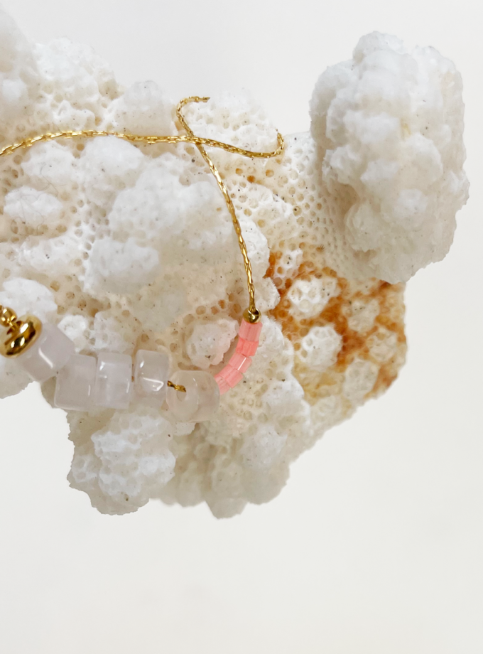 Collier Alma opale et perles miyuki rose malabar