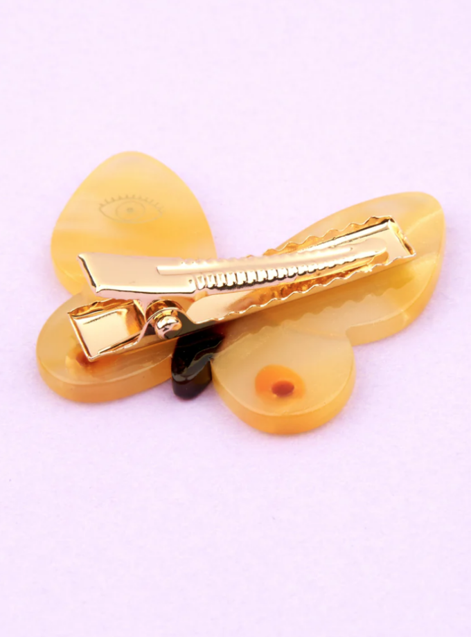 Barrette Papillon de nuit - jaune
