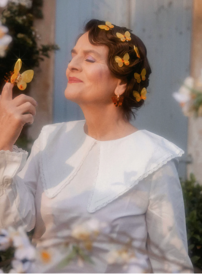 Barrette Papillon de nuit - jaune