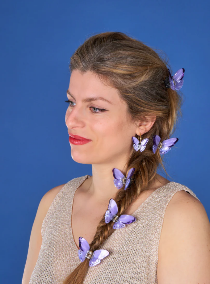 Mini pince papillon - mauve