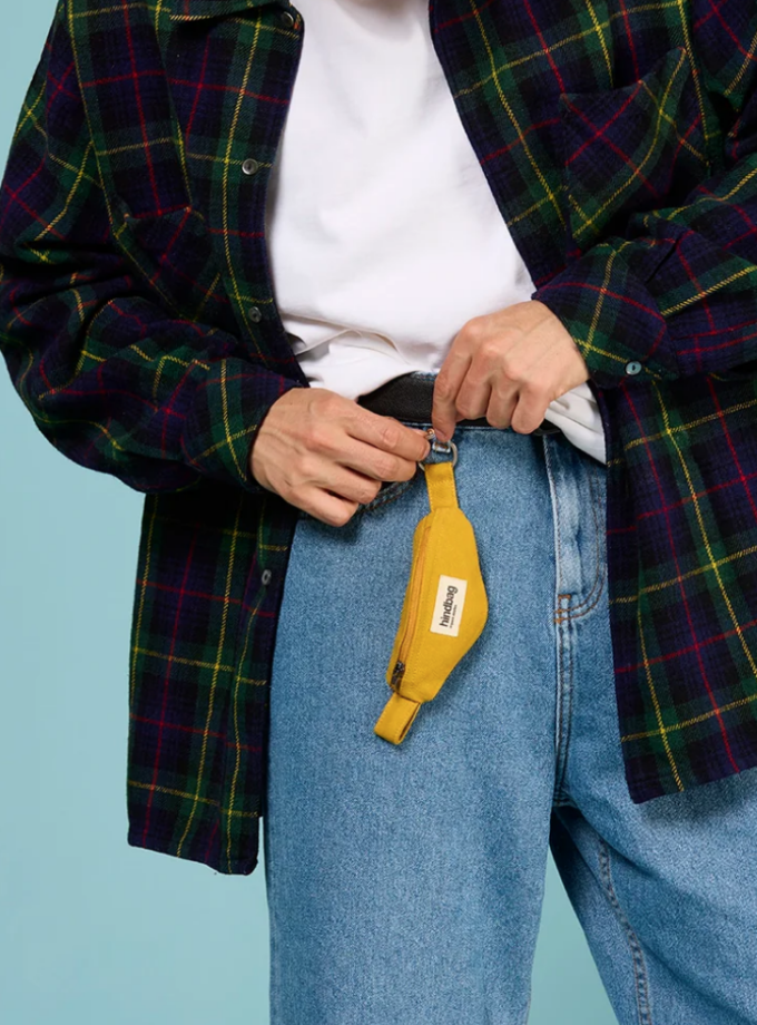 Porte-monnaie Banane Côme - Denim bleu