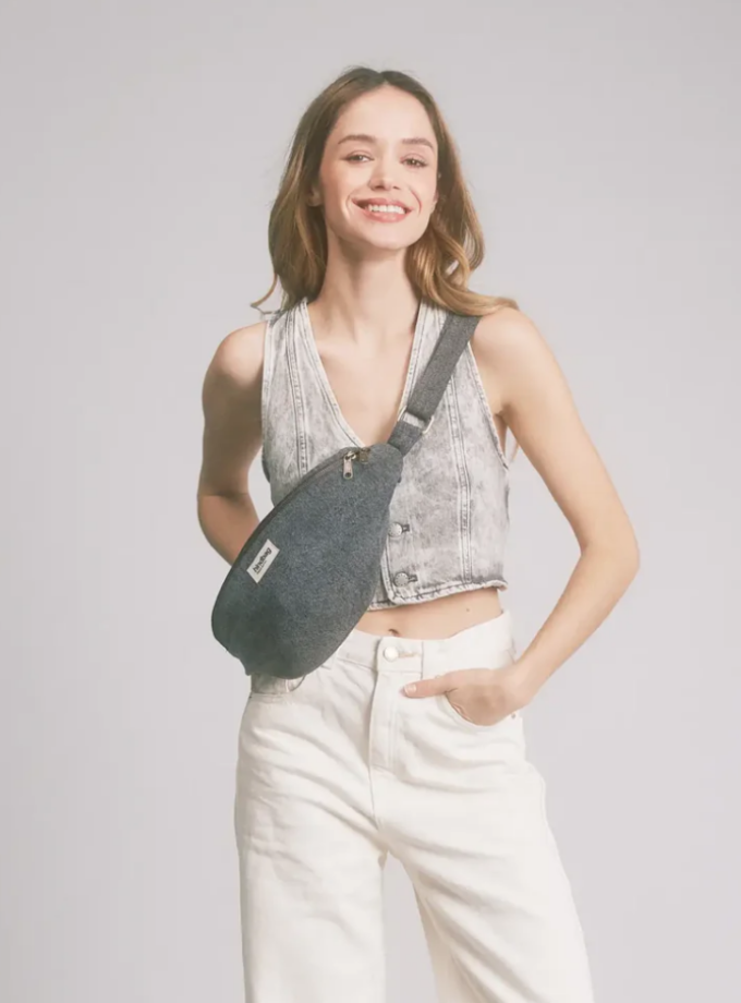 Sac banane Sasha- Denim gris