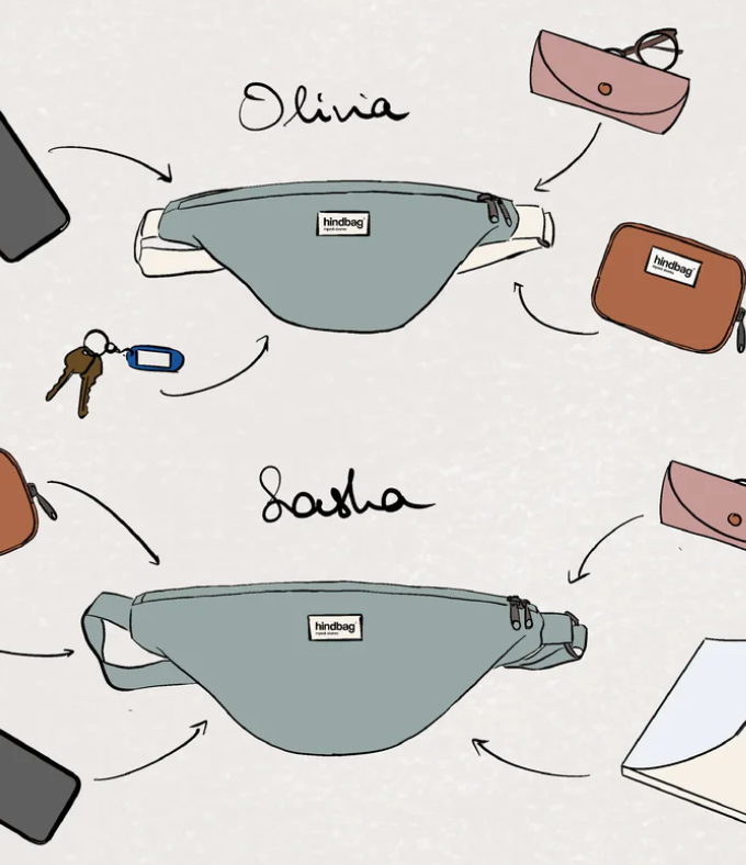 Sac banane Sasha - Velours creme