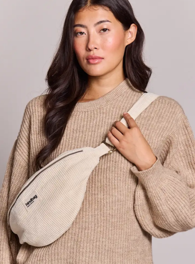 Sac banane Sasha - Velours creme