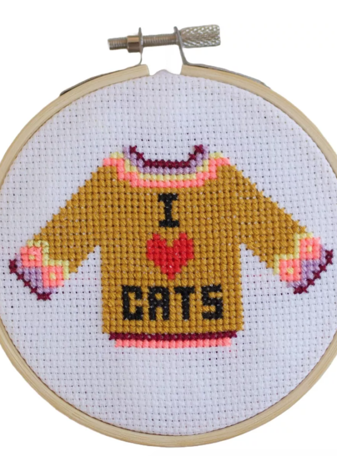 Kit Point de croix - J'aime les chats