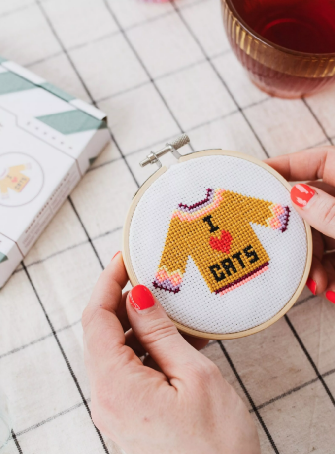 Kit Point de croix - J'aime les chats